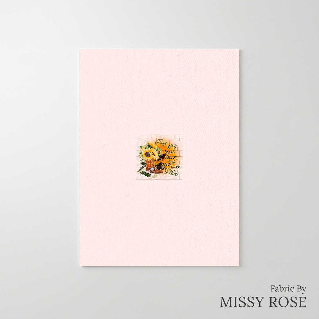 Design 980 Sunflower Cowgirl Panel – printed fabric panel with centred picture, custom printed to order | Fabric by Missy Rose
