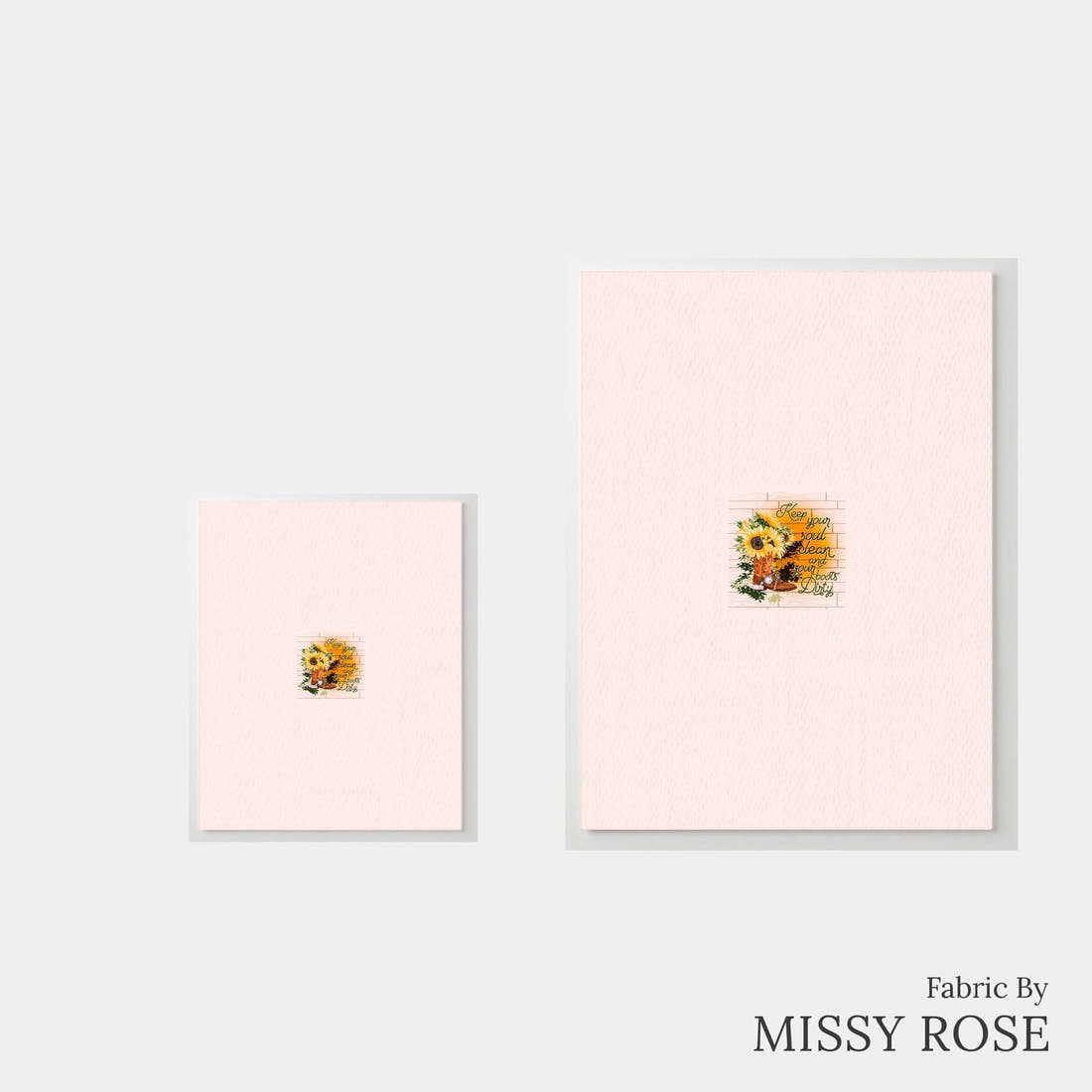 Design 980 Sunflower Cowgirl Panel – universal and adult panel sizes side by side | Fabric by Missy Rose