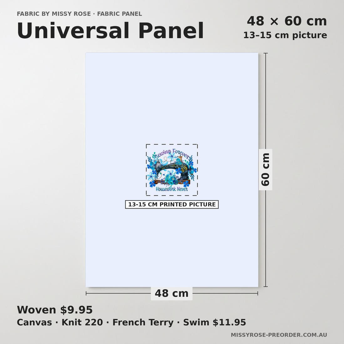 Design 988 Funny Sewing Panel universal panel sizing – 13–15 cm printed picture on 48 × 60 cm fabric | Fabric by Missy Rose