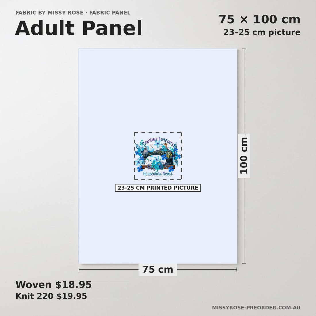 Design 988 Funny Sewing Panel adult panel sizing – 23–25 cm printed picture on 75 × 100 cm fabric | Fabric by Missy Rose