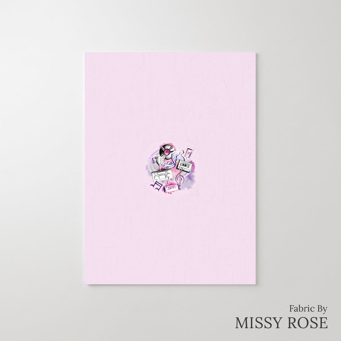 Design 989 Purple Music Panel – printed fabric panel with centred picture, custom printed to order | Fabric by Missy Rose