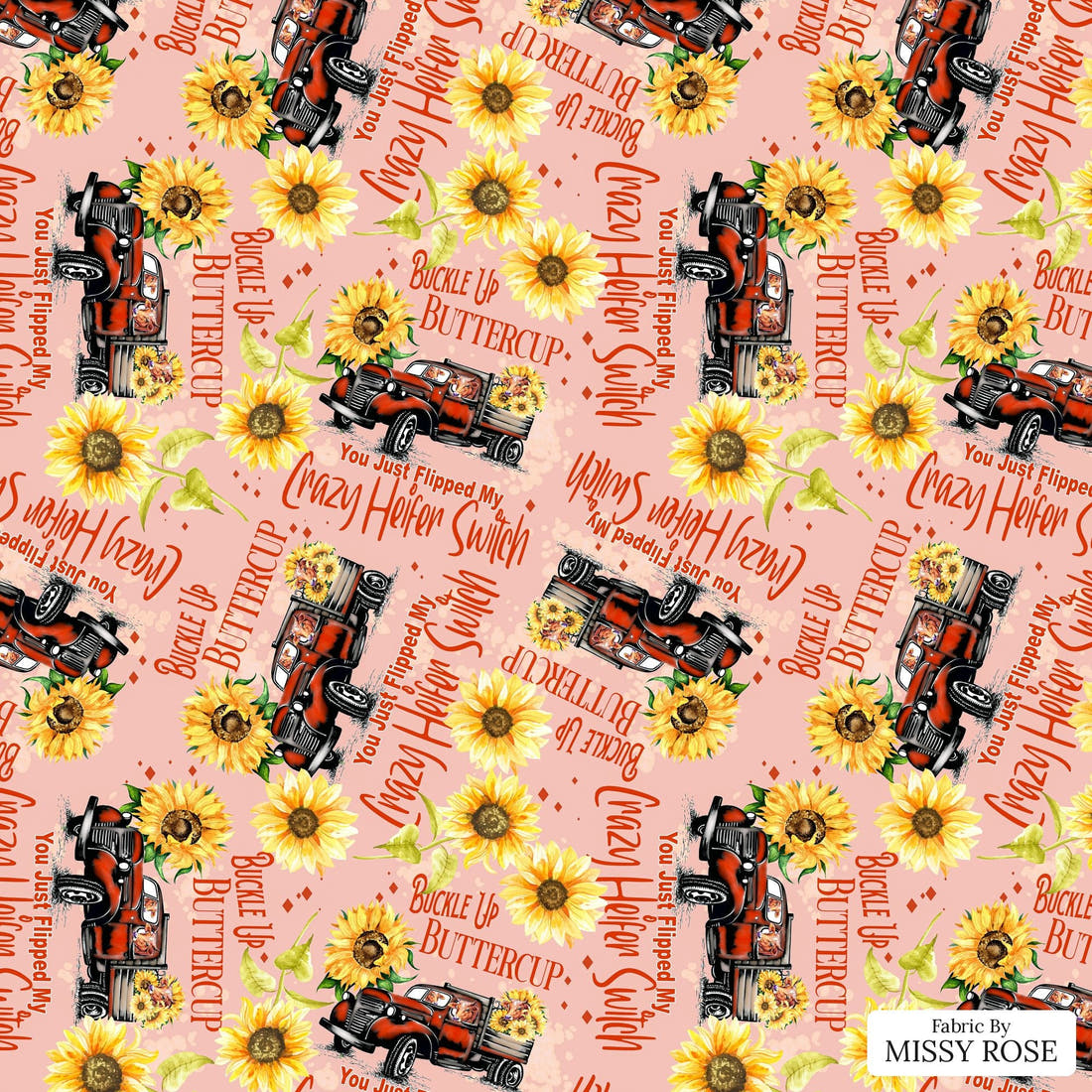 Design 992 Buttercup Fabric – flat view of the print, zoom in for detail | Fabric by Missy Rose