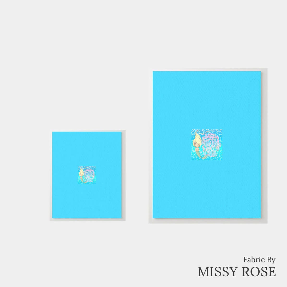 Design 993 Blonde Mermaid Panel – universal and adult panel sizes side by side | Fabric by Missy Rose