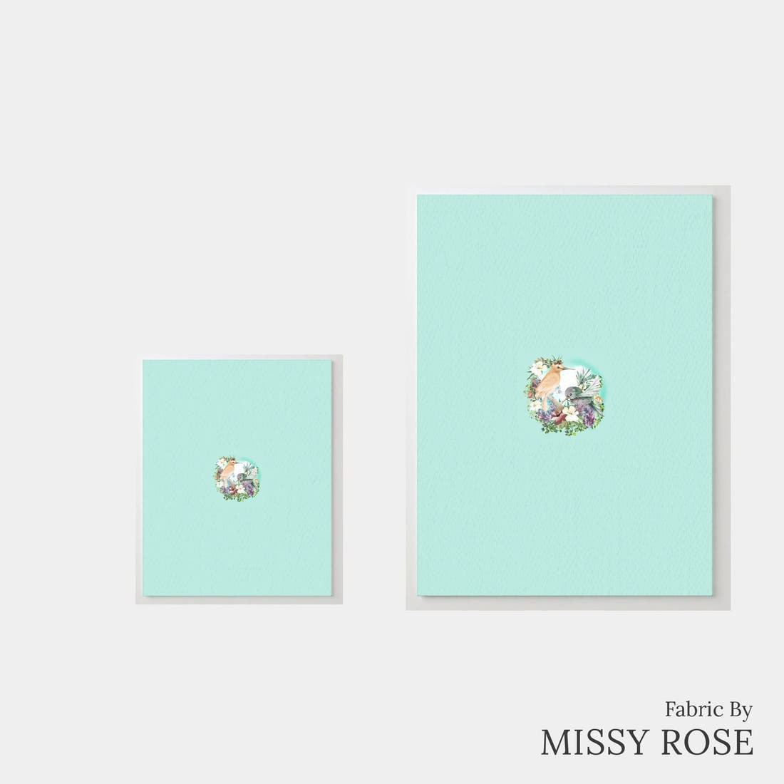 Design 994 Whimsical Birds Panel – universal and adult panel sizes side by side | Fabric by Missy Rose