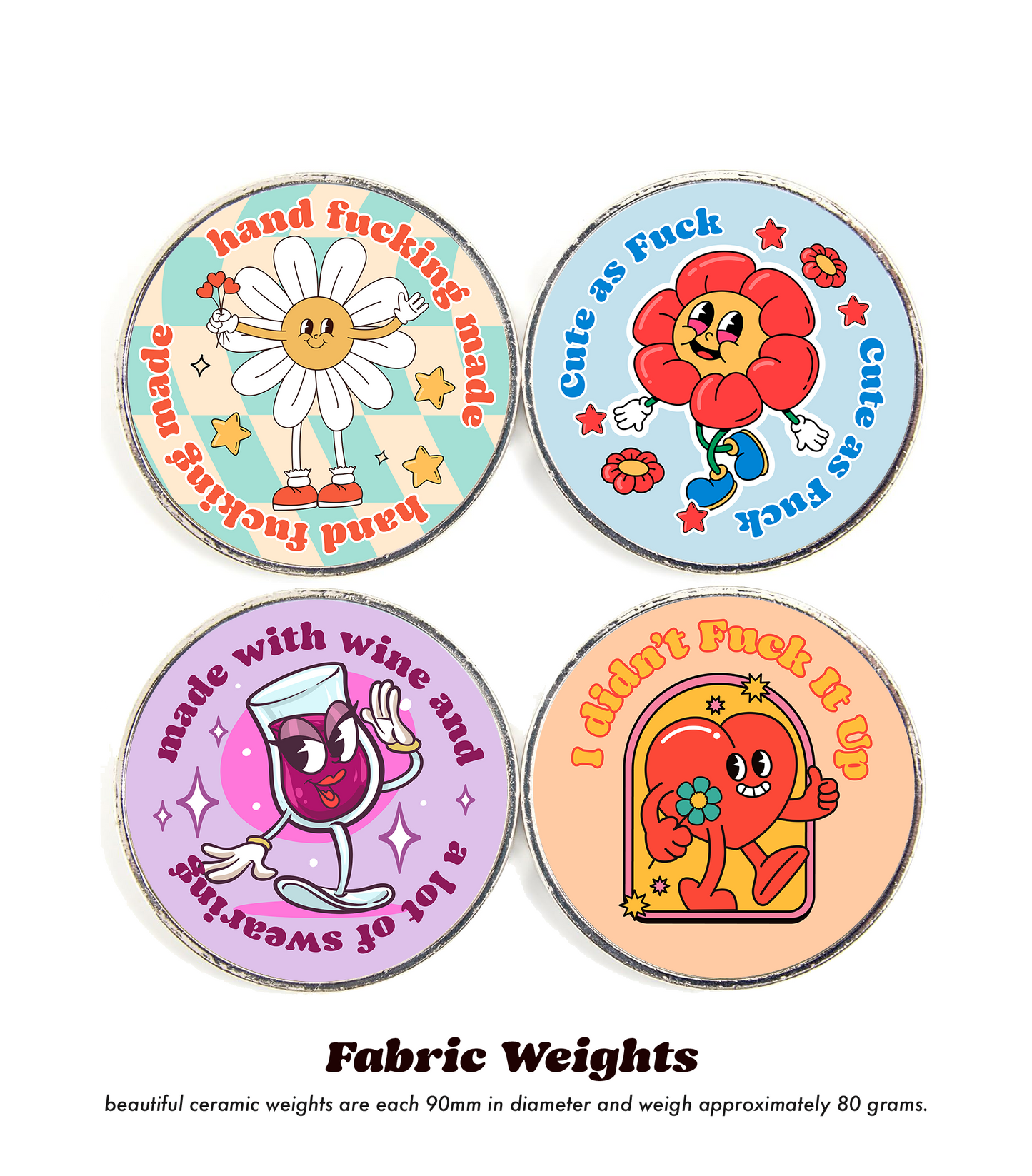 Sewing Pattern Weight - Retro Swears x 4