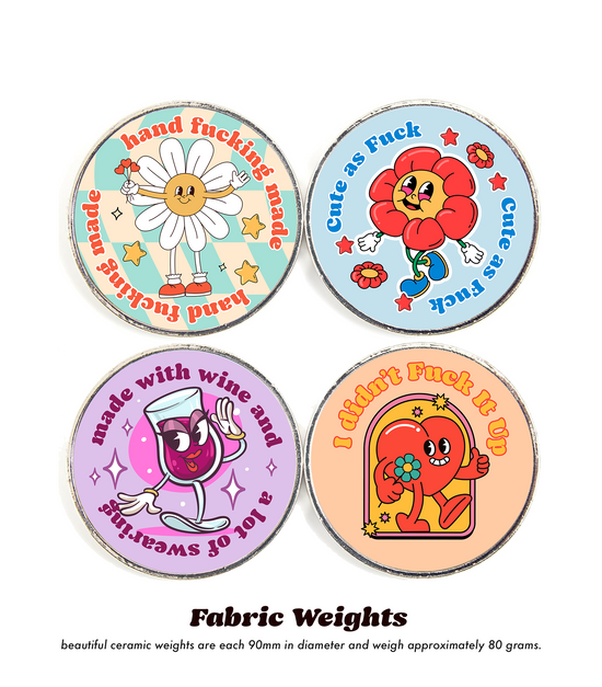 Sewing Pattern Weight - Retro Swears x 4