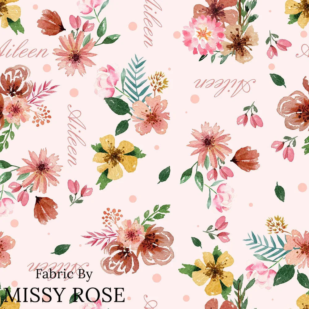 Customisable Name Fabric Floral – premium custom printed fabric for sewing | Fabric by Missy Rose