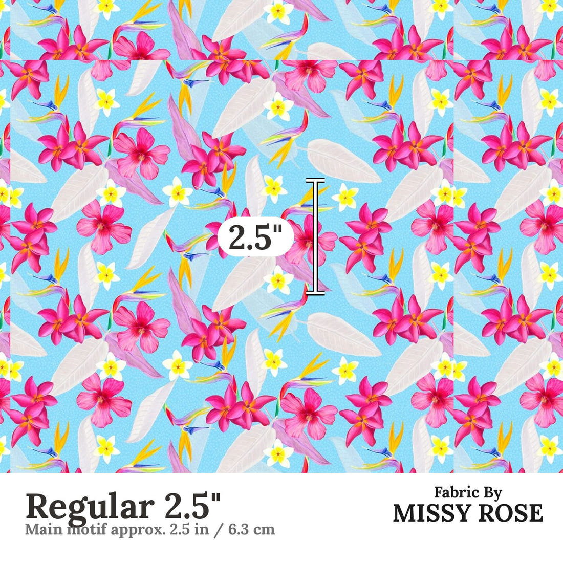 Girl and The Deep Blue Sea 01 Regular 2.5 inch print scale guide | Fabric by Missy Rose