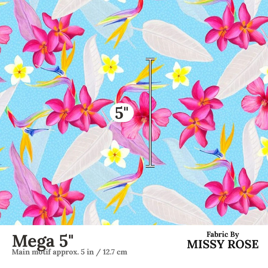 Girl and The Deep Blue Sea 01 Mega 5 inch print scale guide | Fabric by Missy Rose