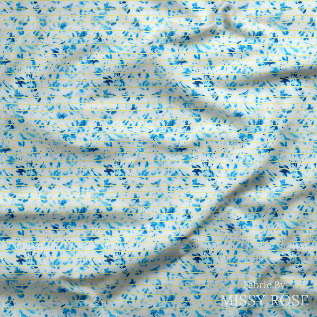 Girl and The Deep Blue Sea 02 draped fabric mockup - custom printed fabric by the metre | Fabric by Missy Rose