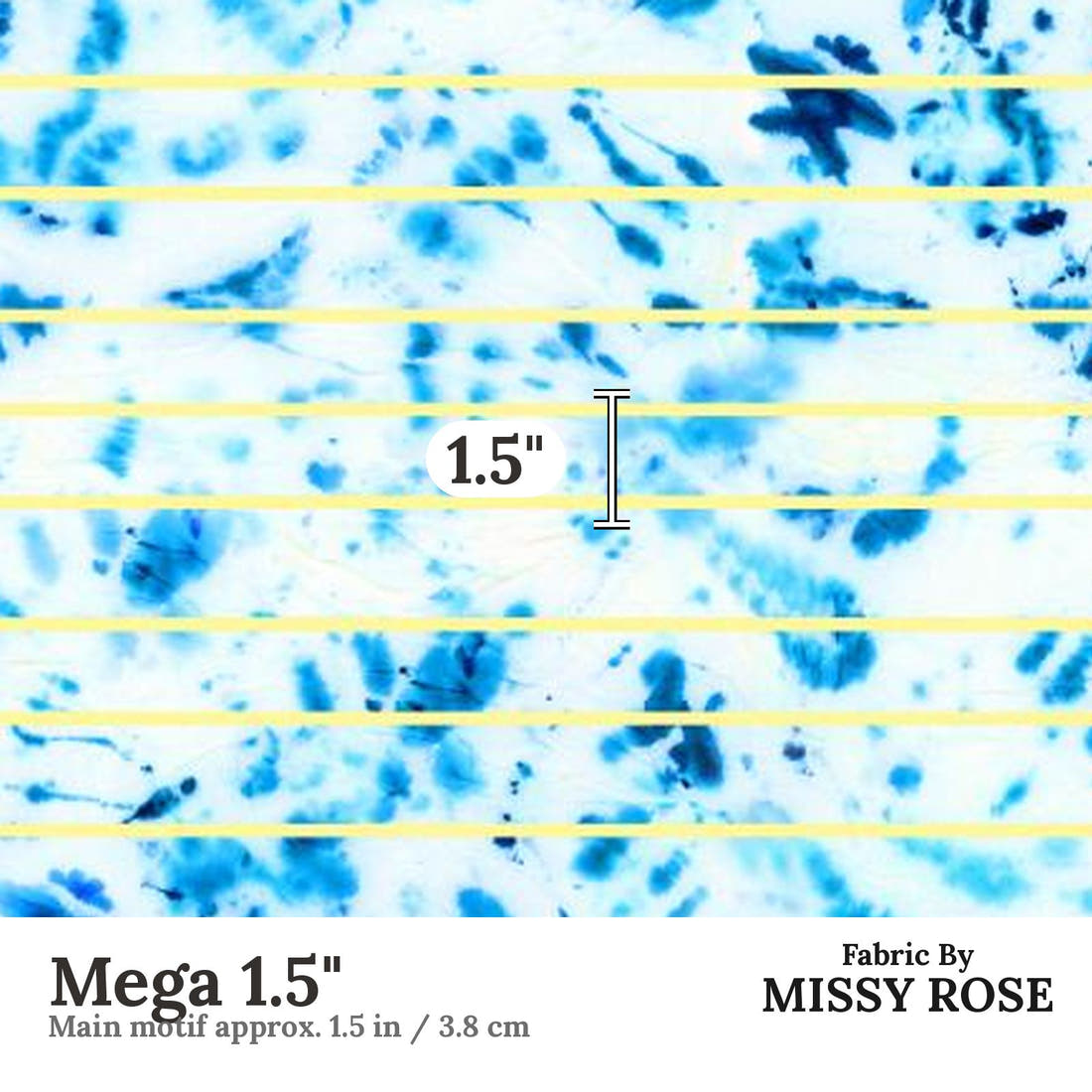 Girl and The Deep Blue Sea 02 Mega 1.5 inch print scale guide | Fabric by Missy Rose