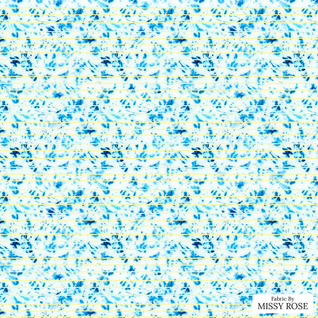 Girl and The Deep Blue Sea 02 flat view of the printed design | Fabric by Missy Rose