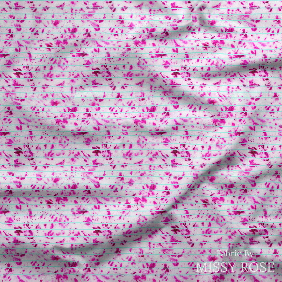 Girl and The Deep Blue Sea 03 draped fabric mockup - custom printed fabric by the metre | Fabric by Missy Rose