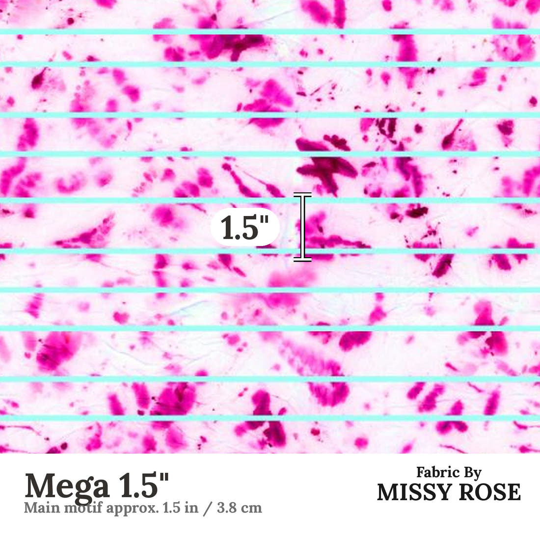 Girl and The Deep Blue Sea 03 Mega 1.5 inch print scale guide | Fabric by Missy Rose