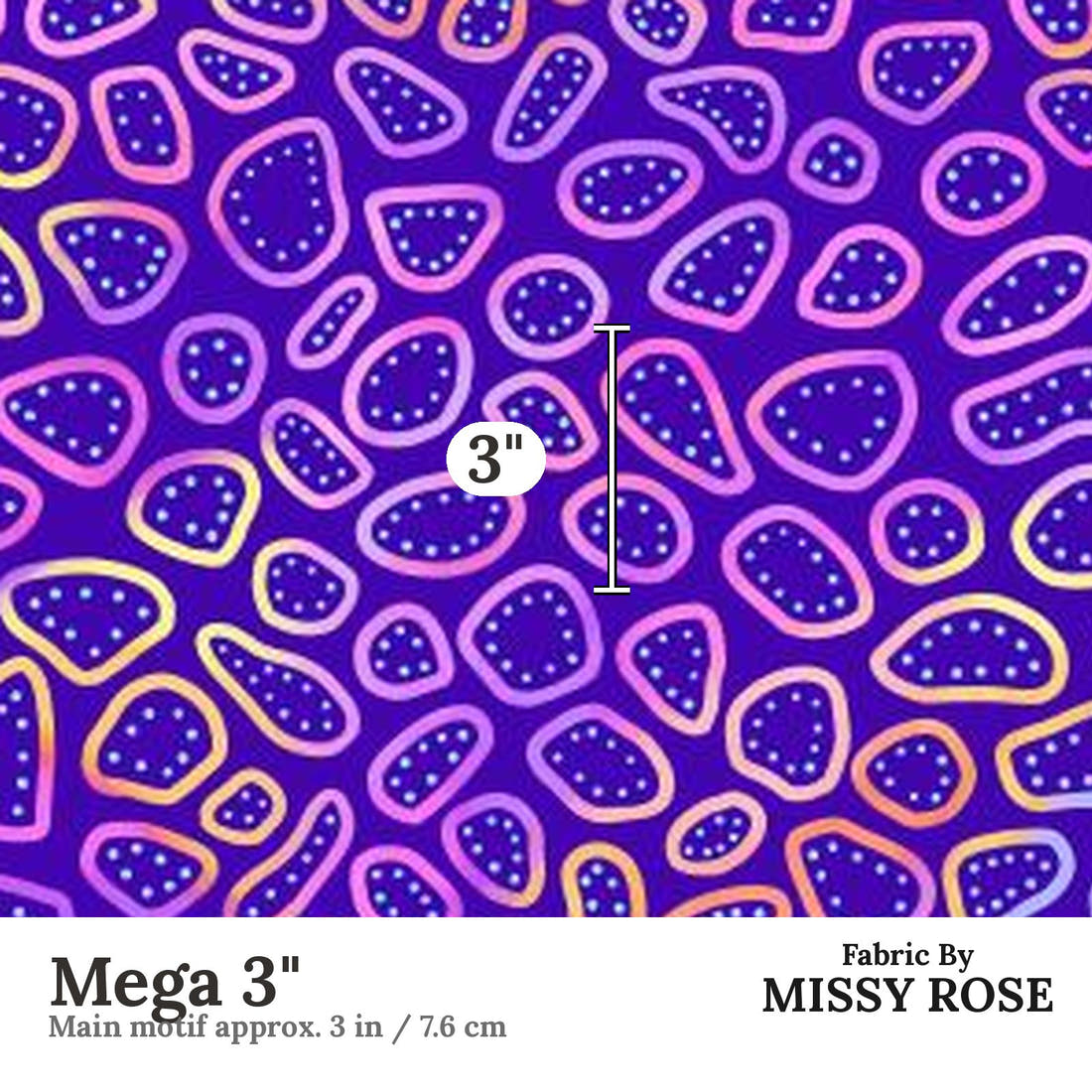 Girl and The Deep Blue Sea 04 Mega 3 inch print scale guide | Fabric by Missy Rose