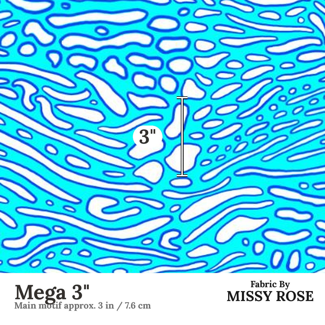 Girl and The Deep Blue Sea 05 Mega 3 inch print scale guide | Fabric by Missy Rose