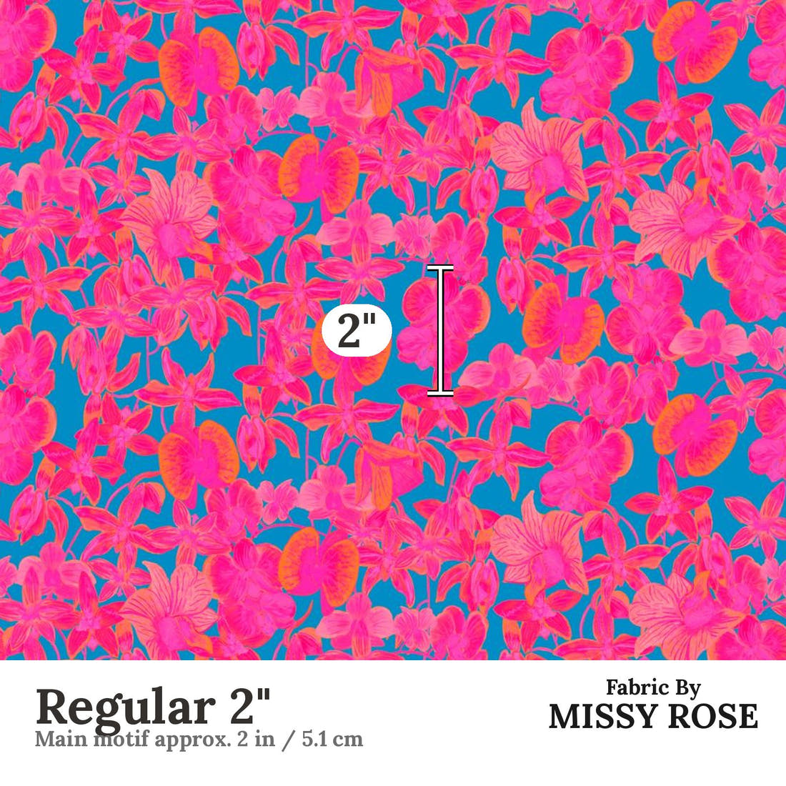 Girl and The Deep Blue Sea 07 Regular 2 inch print scale guide | Fabric by Missy Rose