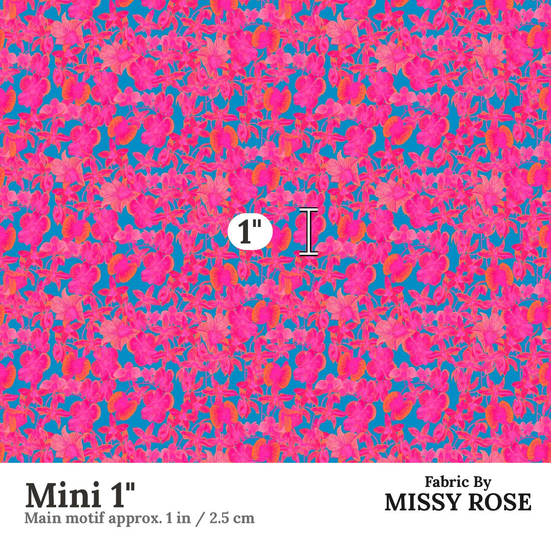 Girl and The Deep Blue Sea 07 Mini 1 inch print scale guide | Fabric by Missy Rose