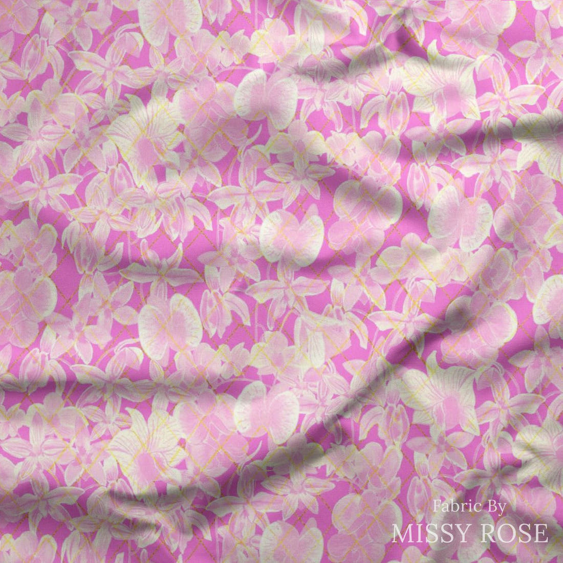 Girl and The Deep Blue Sea 08 draped fabric mockup - custom printed fabric by the metre | Fabric by Missy Rose