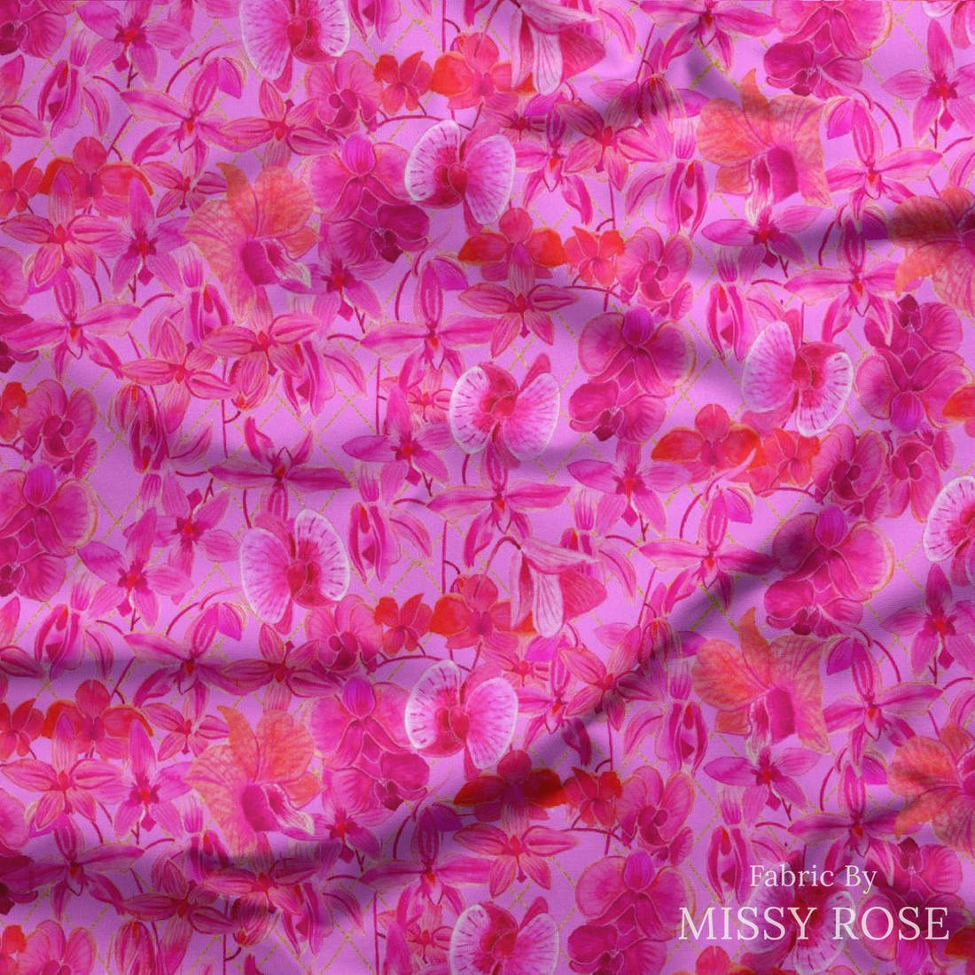 Girl and The Deep Blue Sea 09 draped fabric mockup - custom printed fabric by the metre | Fabric by Missy Rose