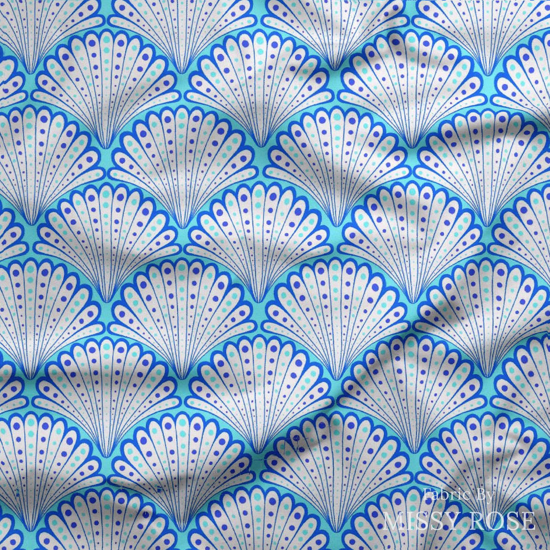 Girl and The Deep Blue Sea 10 draped fabric mockup - custom printed fabric by the metre | Fabric by Missy Rose