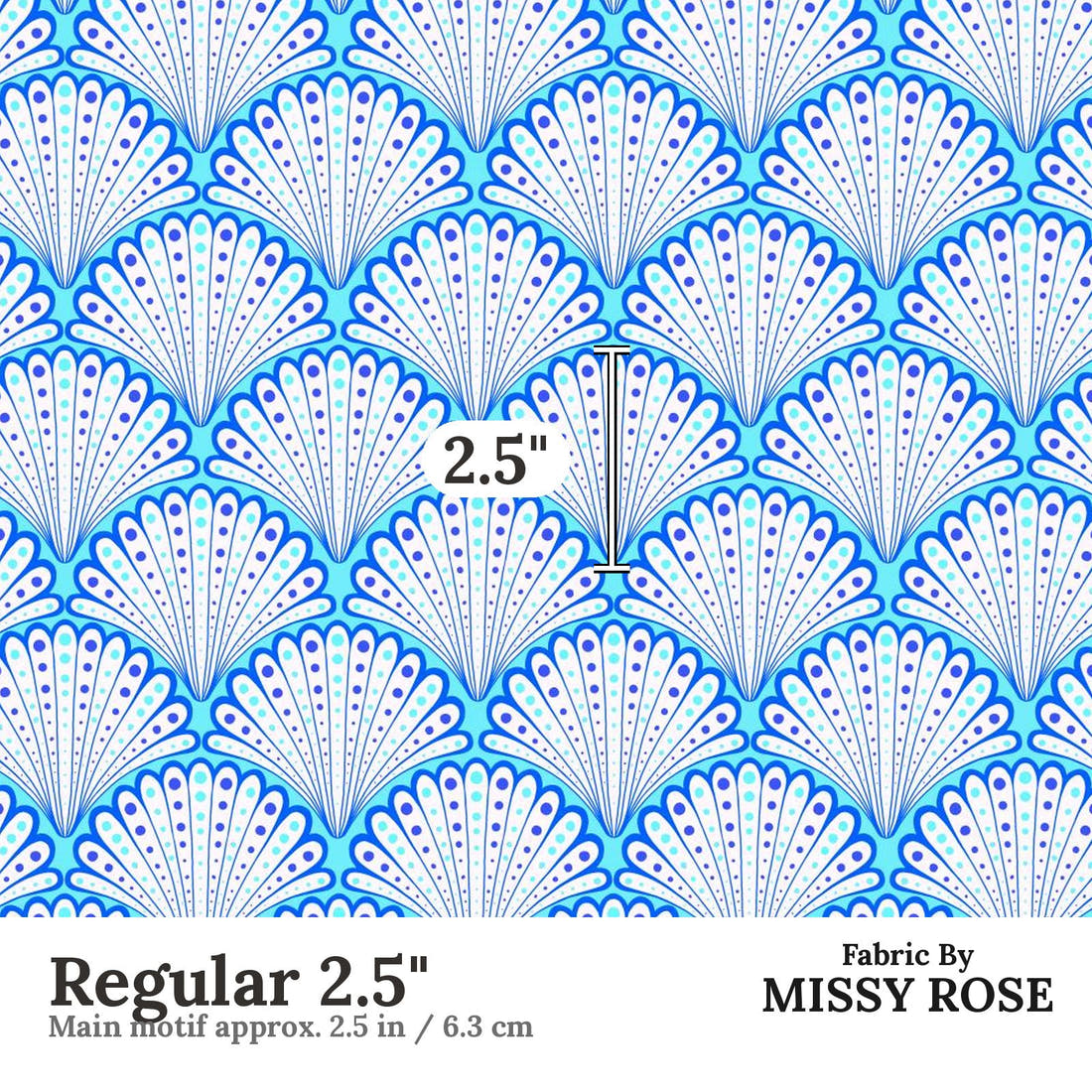 Girl and The Deep Blue Sea 10 Regular 2.5 inch print scale guide | Fabric by Missy Rose