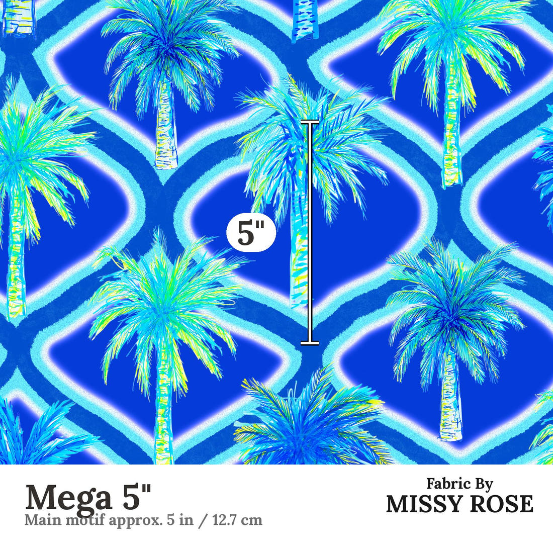 Girl and The Deep Blue Sea 100 Mega 5 inch print scale guide | Fabric by Missy Rose