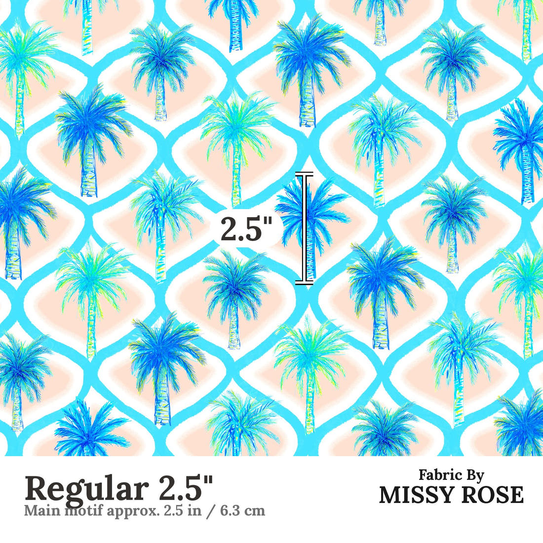 Girl and The Deep Blue Sea 101 Regular 2.5 inch print scale guide | Fabric by Missy Rose