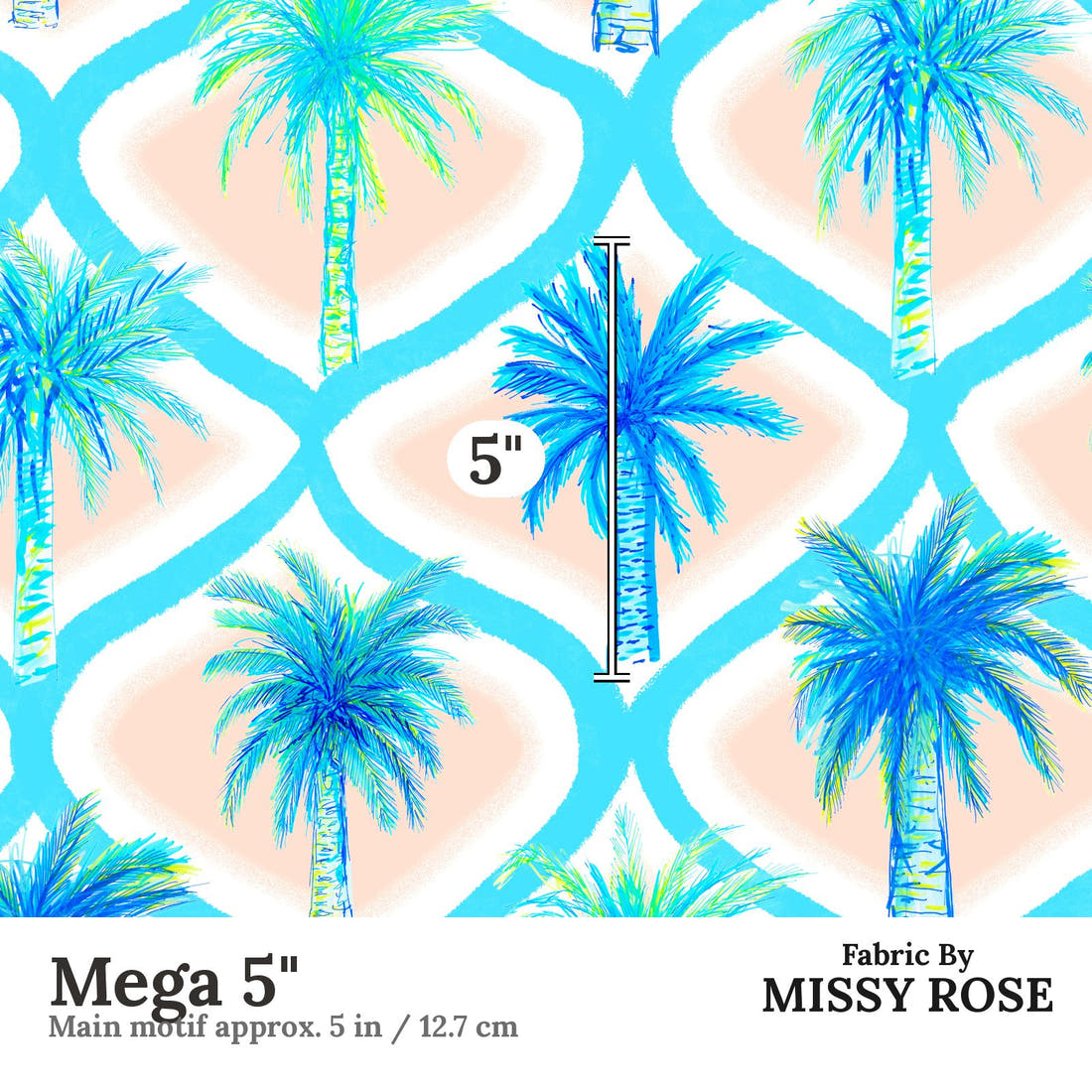 Girl and The Deep Blue Sea 101 Mega 5 inch print scale guide | Fabric by Missy Rose