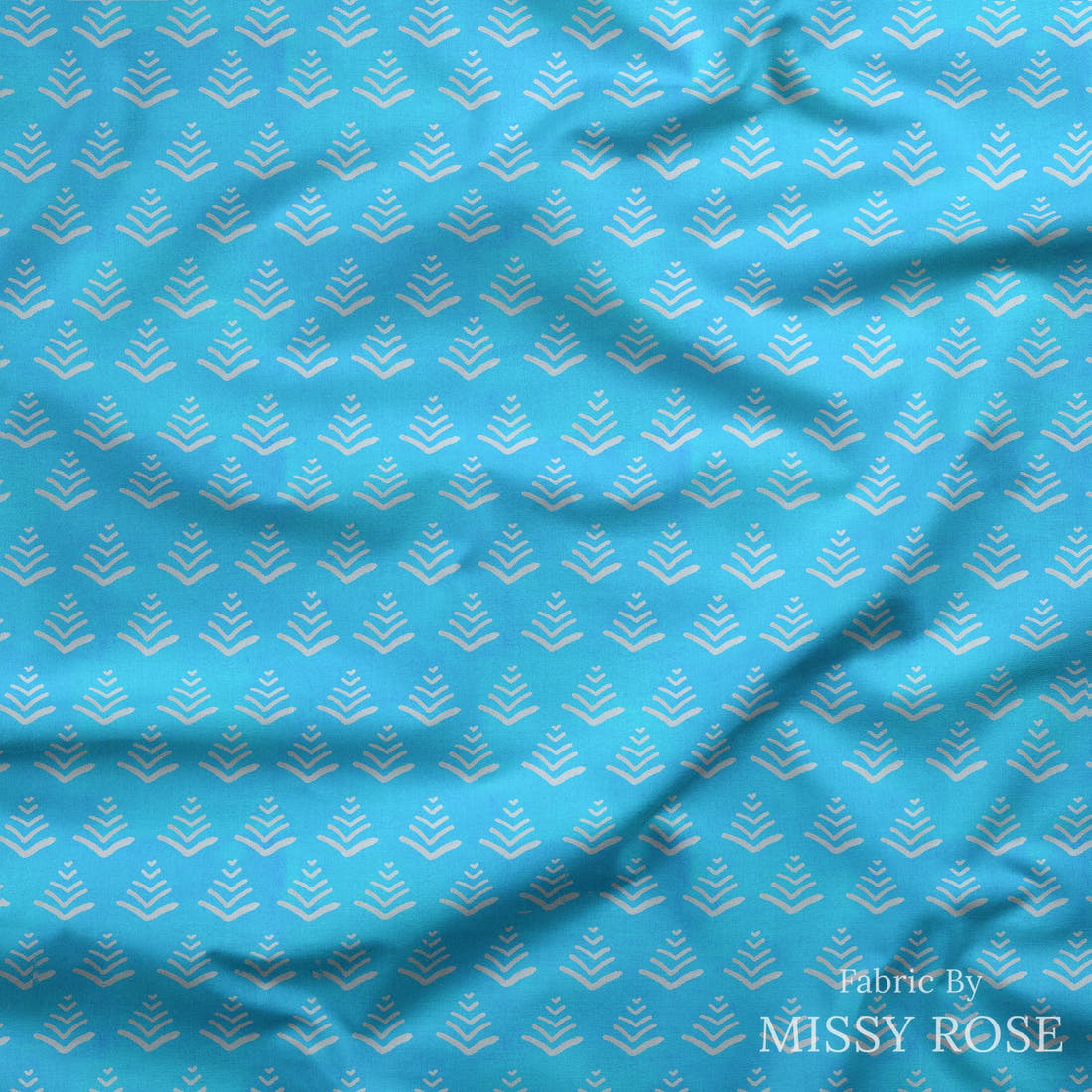 Girl and The Deep Blue Sea 105 draped fabric mockup - custom printed fabric by the metre | Fabric by Missy Rose