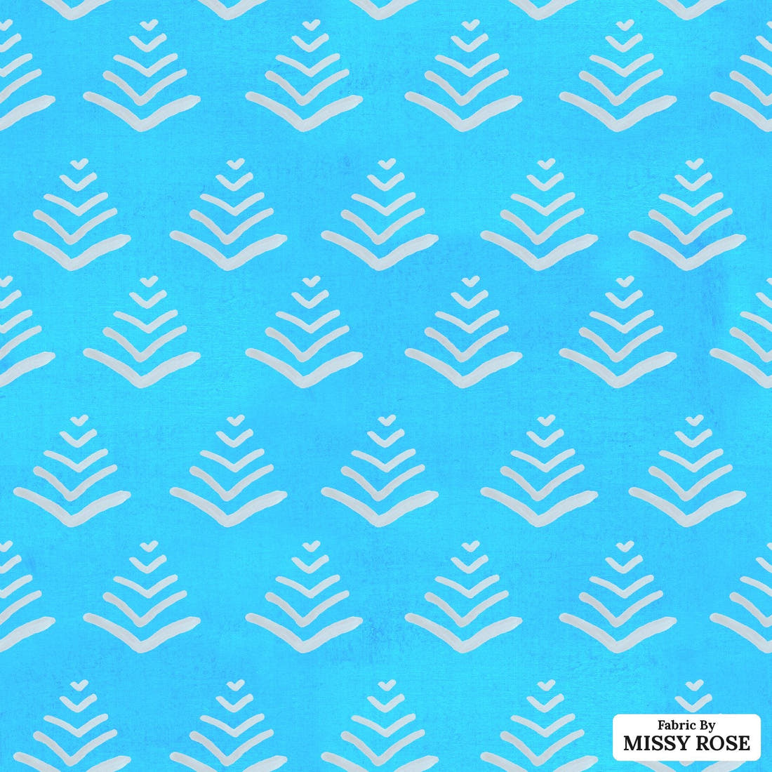 Girl and The Deep Blue Sea 105 - flat view of the print, zoom in for detail | Fabric by Missy Rose