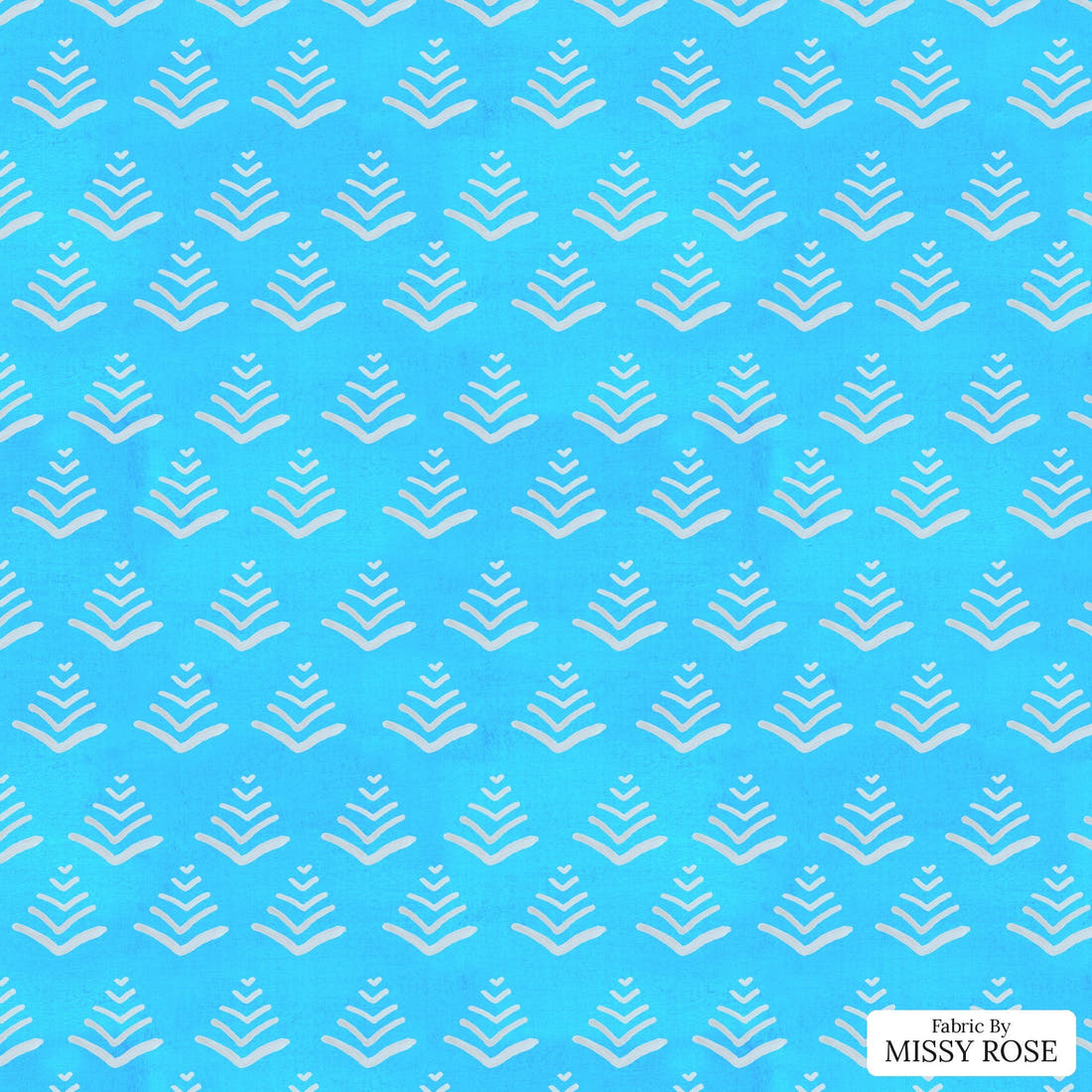 Girl and The Deep Blue Sea 105 - flat view of the print, zoom in for detail | Fabric by Missy Rose