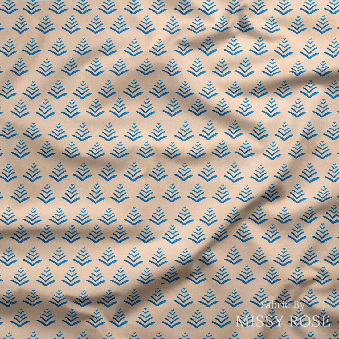 Girl and The Deep Blue Sea 106 draped fabric mockup - custom printed fabric by the metre | Fabric by Missy Rose