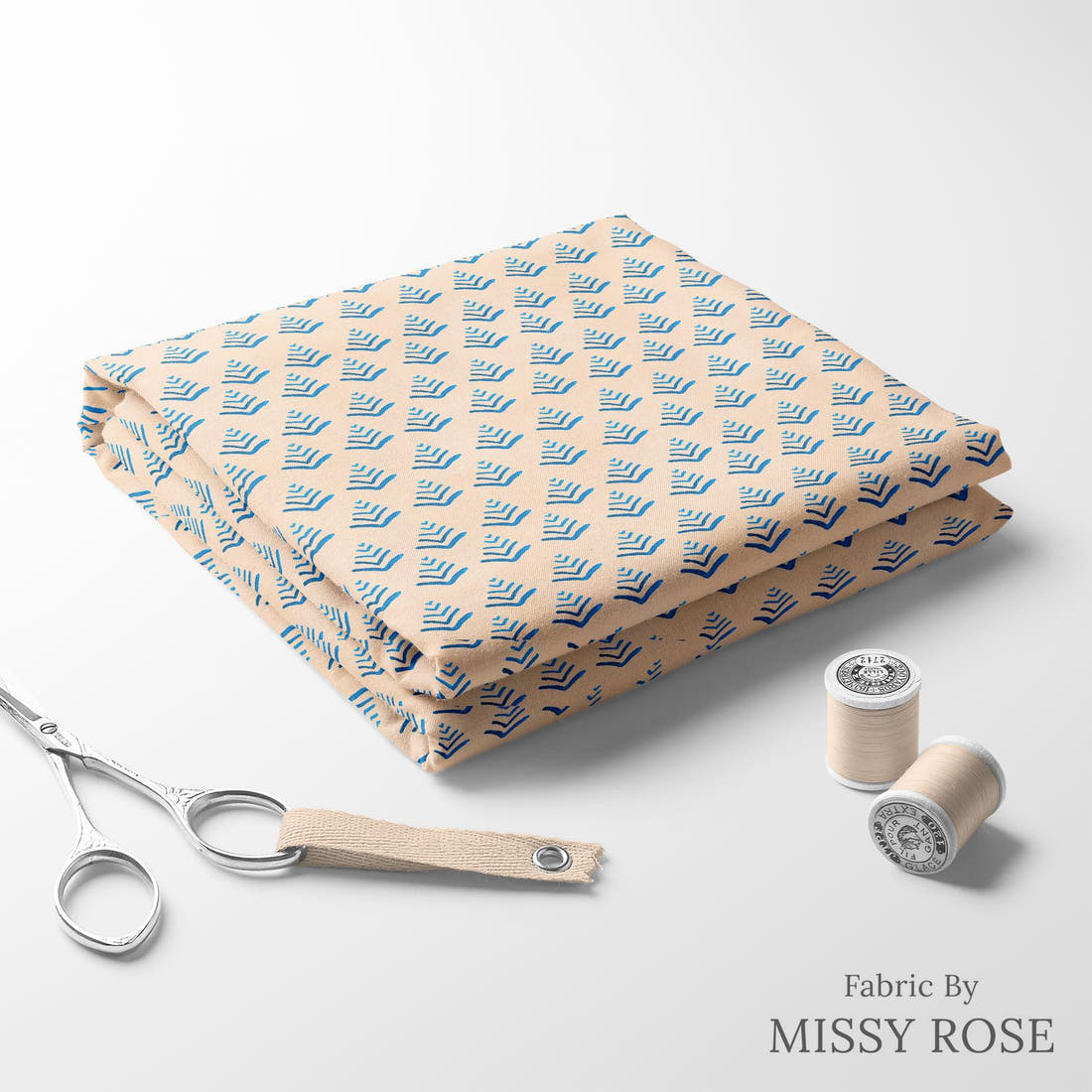 Girl and The Deep Blue Sea 106 folded fabric stack with matching thread - pre-order fabric Australia | Fabric by Missy Rose