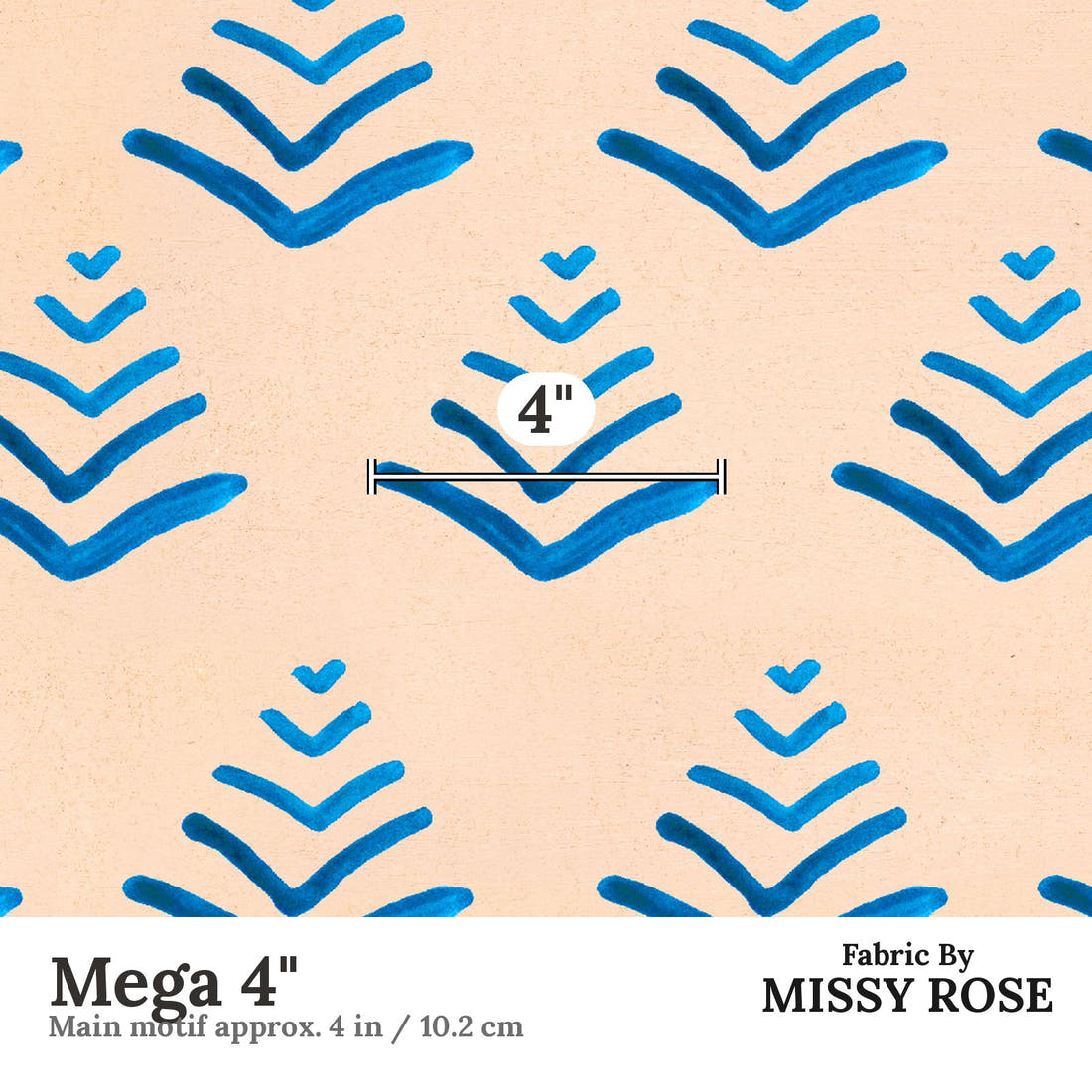 Girl and The Deep Blue Sea 106 Mega 4 inch print scale guide | Fabric by Missy Rose
