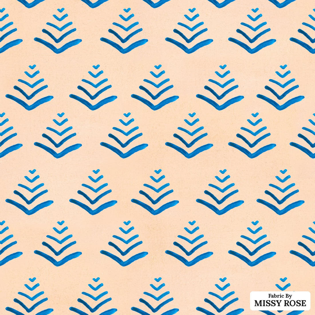 Girl and The Deep Blue Sea 106 - flat view of the print, zoom in for detail | Fabric by Missy Rose