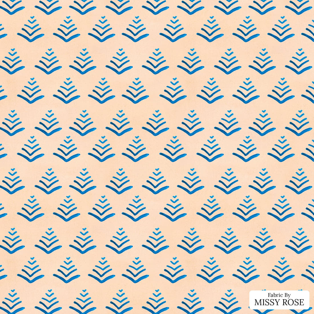Girl and The Deep Blue Sea 106 - flat view of the print, zoom in for detail | Fabric by Missy Rose