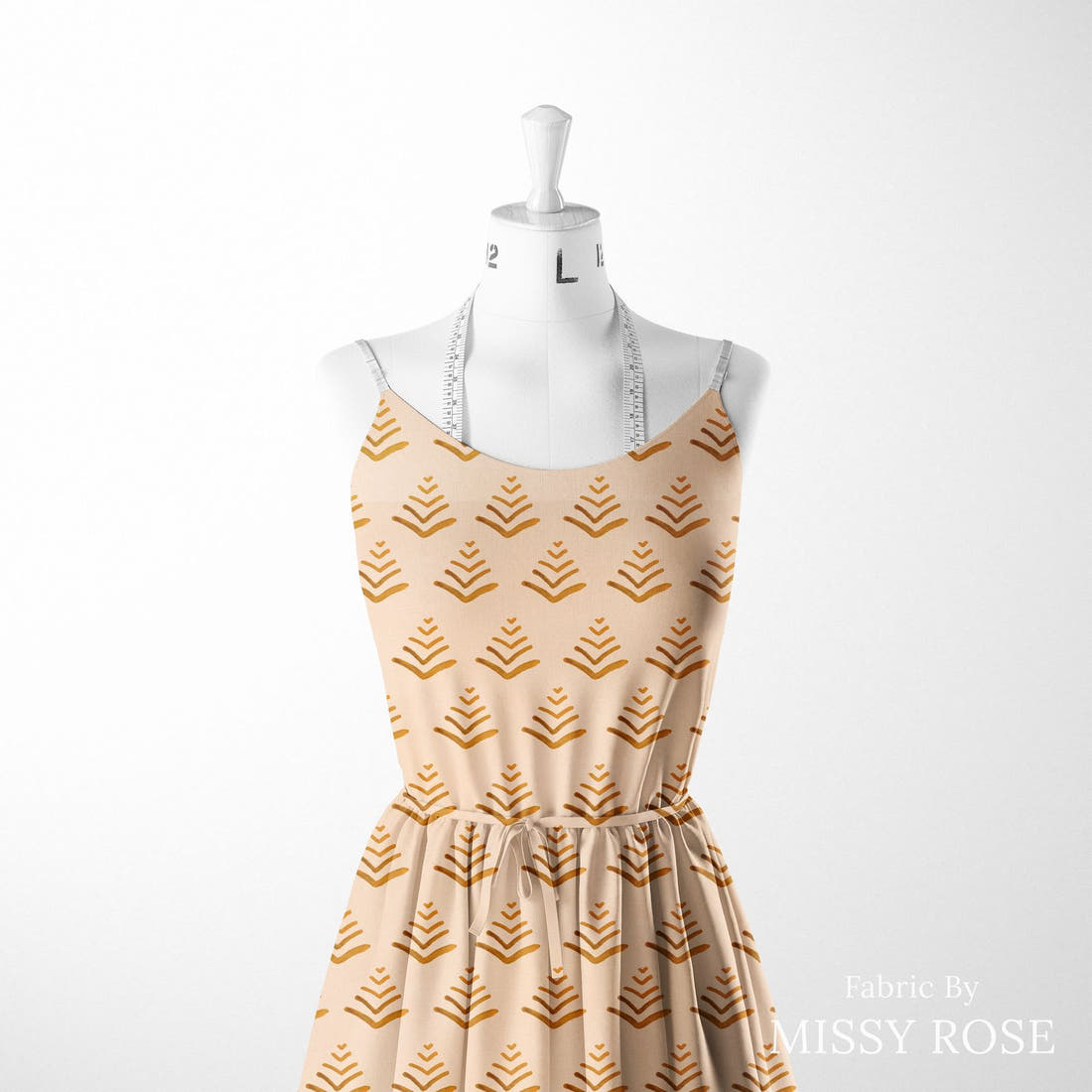 Girl and The Deep Blue Sea 107 sewn into a women's dress - see how the print looks made up | Fabric by Missy Rose