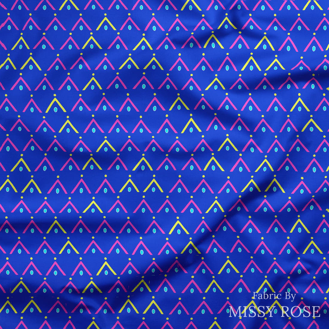Girl and The Deep Blue Sea 108 draped fabric mockup - custom printed fabric by the metre | Fabric by Missy Rose