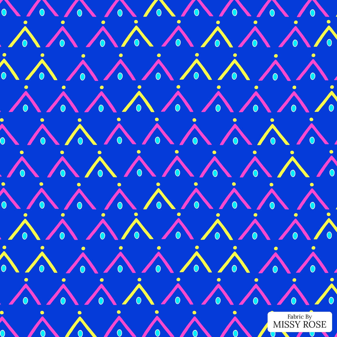 Girl and The Deep Blue Sea 108 - flat view of the print, zoom in for detail | Fabric by Missy Rose