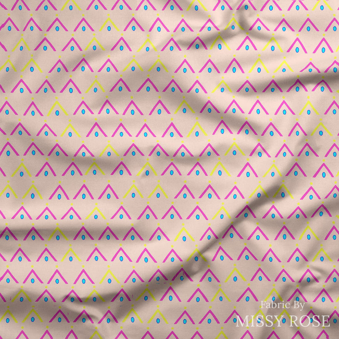 Girl and The Deep Blue Sea 109 draped fabric mockup - custom printed fabric by the metre | Fabric by Missy Rose