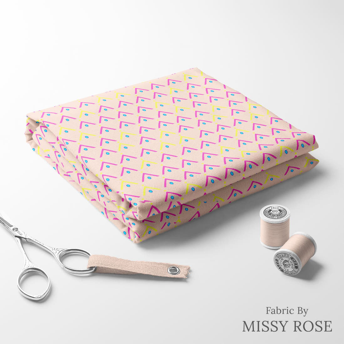 Girl and The Deep Blue Sea 109 folded fabric stack with matching thread - pre-order fabric Australia | Fabric by Missy Rose