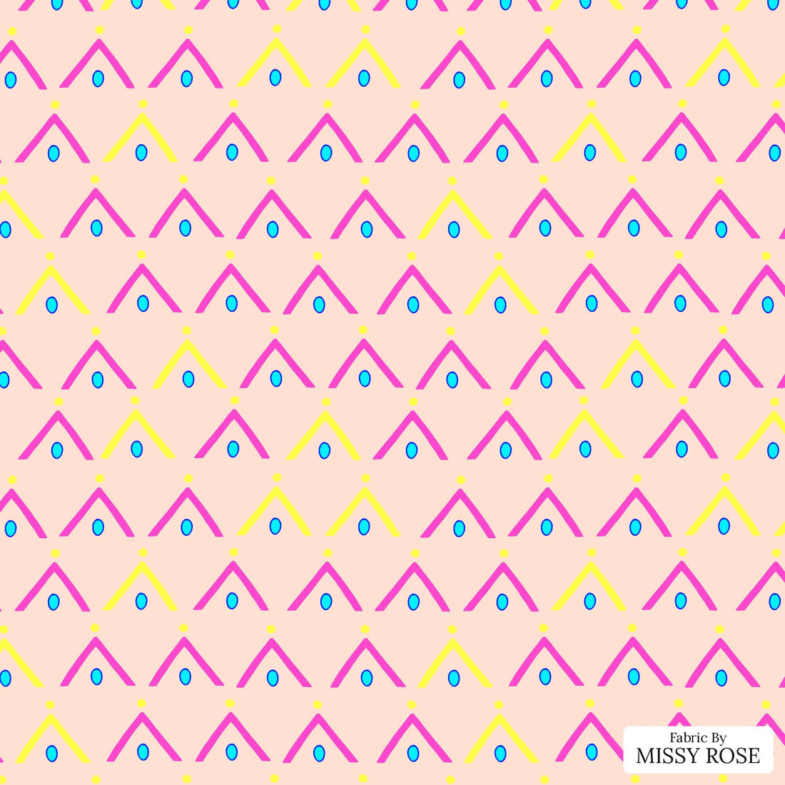 Girl and The Deep Blue Sea 109 - flat view of the print, zoom in for detail | Fabric by Missy Rose