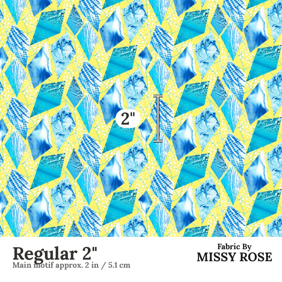 Girl and The Deep Blue Sea 11 Regular 2 inch print scale guide | Fabric by Missy Rose