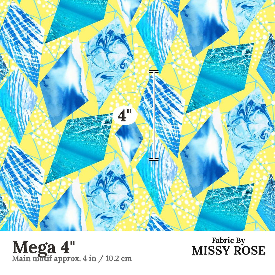 Girl and The Deep Blue Sea 11 Mega 4 inch print scale guide | Fabric by Missy Rose