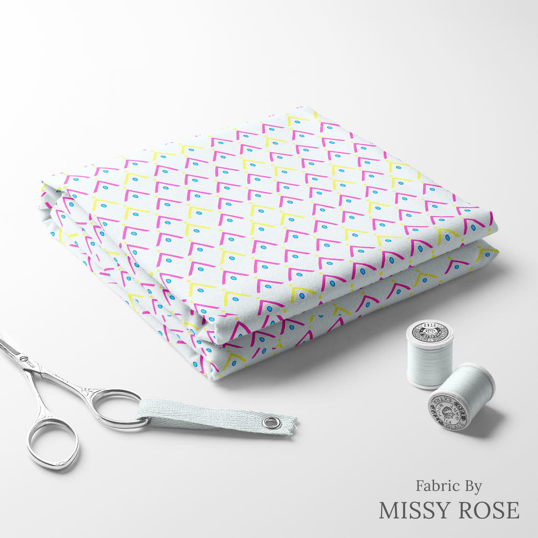 Girl and The Deep Blue Sea 110 folded fabric stack with matching thread - pre-order fabric Australia | Fabric by Missy Rose