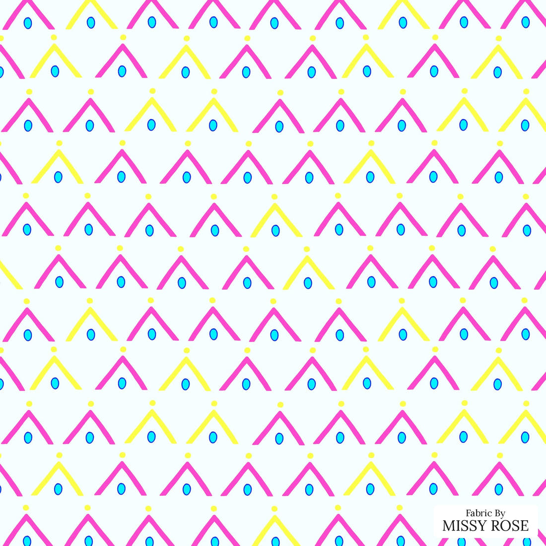 Girl and The Deep Blue Sea 110 - flat view of the print, zoom in for detail | Fabric by Missy Rose