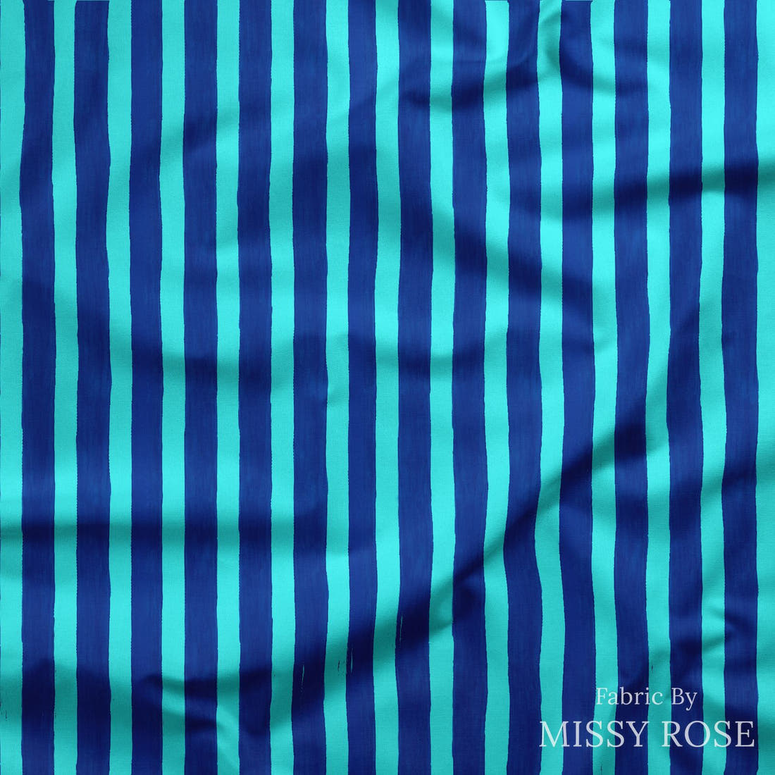 Girl and The Deep Blue Sea 111 draped fabric mockup - custom printed fabric by the metre | Fabric by Missy Rose
