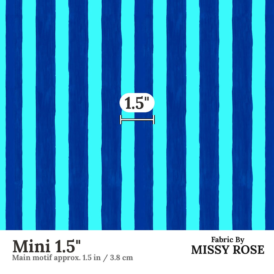 Girl and The Deep Blue Sea 111 Mini 1.5 inch print scale guide | Fabric by Missy Rose