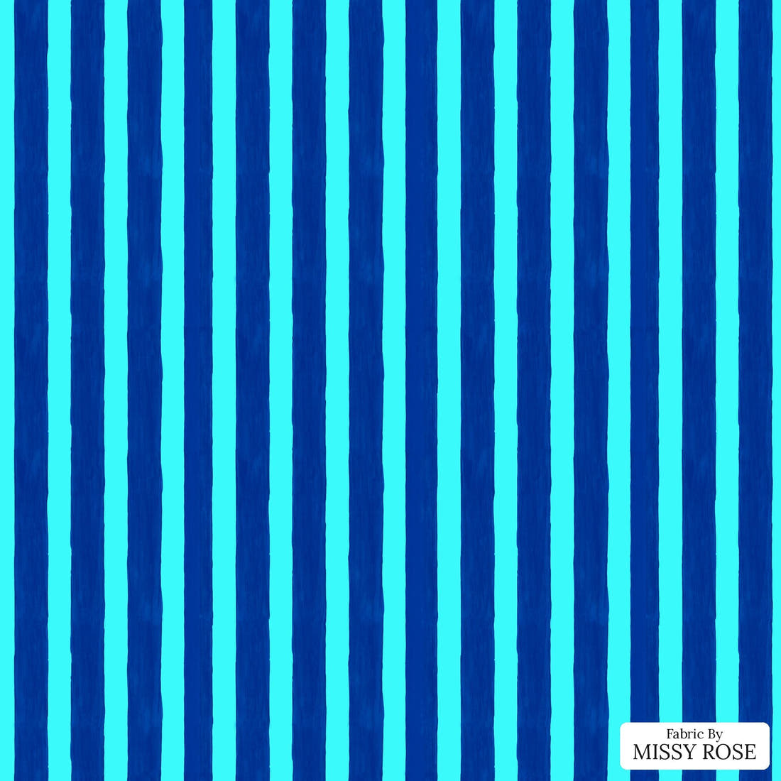 Girl and The Deep Blue Sea 111 - flat view of the print, zoom in for detail | Fabric by Missy Rose
